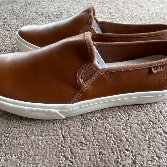 Keds Brown Leather Slip-On Loafers - Picture 2 of 4